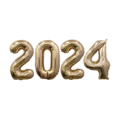 NYE 2024 Giant Gold Mylar Foil Number Balloons (32 Inches) - Ellie's Party Supply