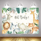 Oh Baby Jungle Baby Shower Backdrop (5x7 Feet) - Ellie's Party Supply