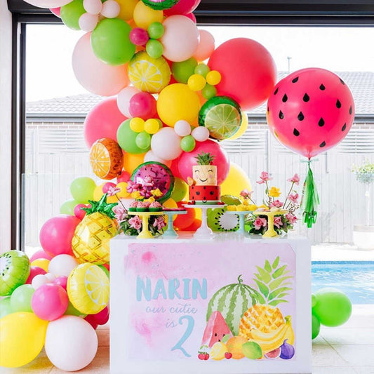 One in a Melon Balloon Arch - Fruity Balloon Garland Kit - Ellie's Party Supply