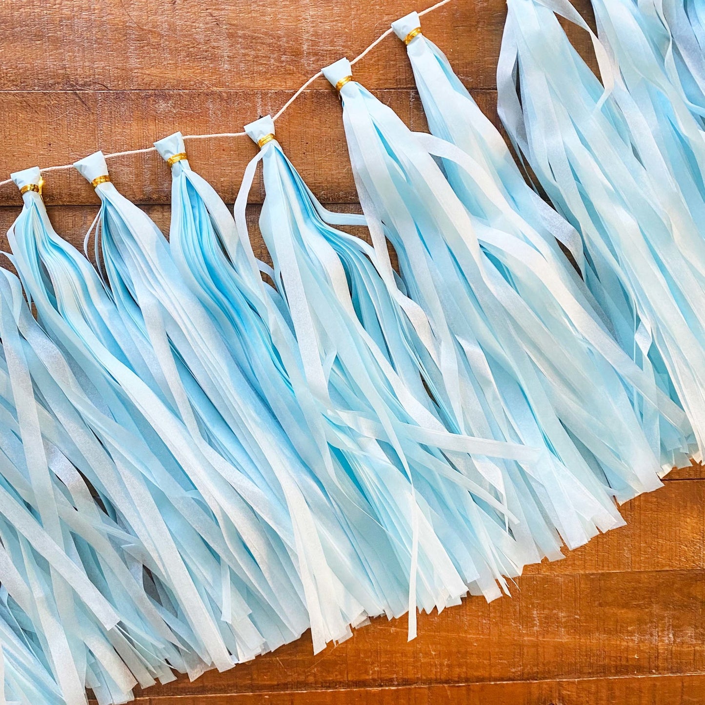 Pastel Blue Paper Tassel Tail - Tassel DIY Garland Kit - Ellie's Party Supply