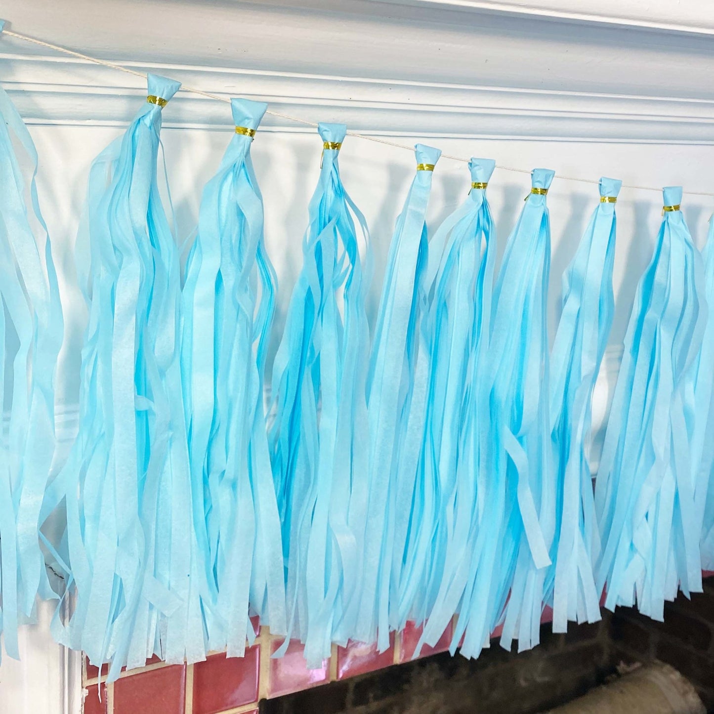 Pastel Blue Paper Tassel Tail - Tassel DIY Garland Kit - Ellie's Party Supply