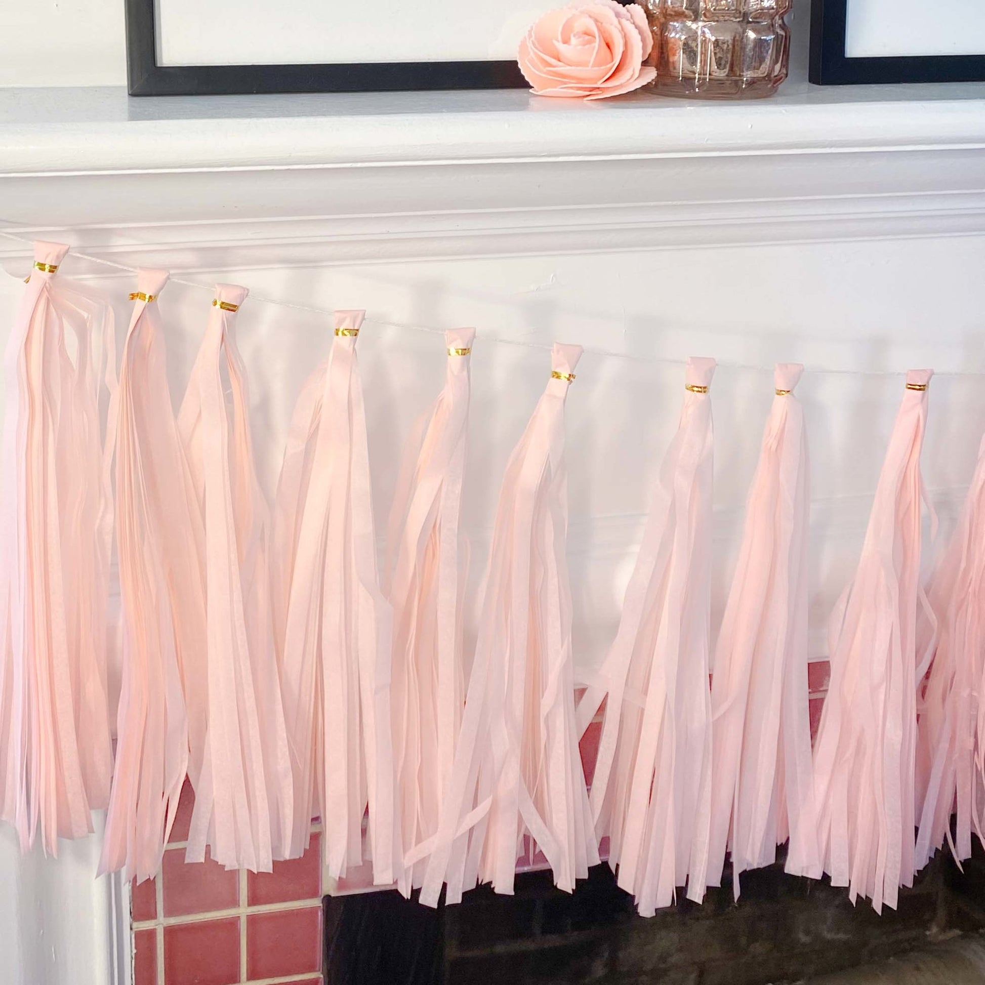 Pastel Pink Paper Tassel Tail - Tassel DIY Garland Kit - Ellie's Party Supply