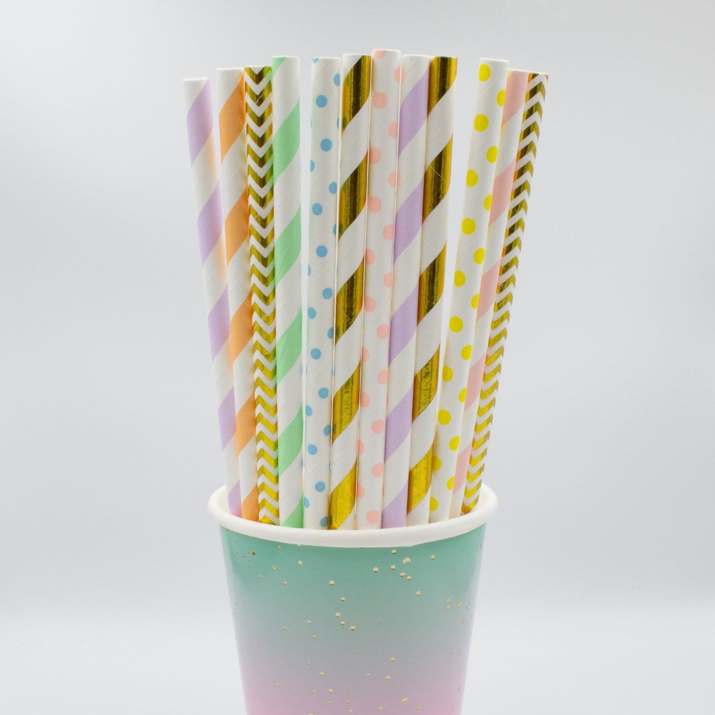 Pastel Rainbow Paper Straws from Ellie's Party Supply