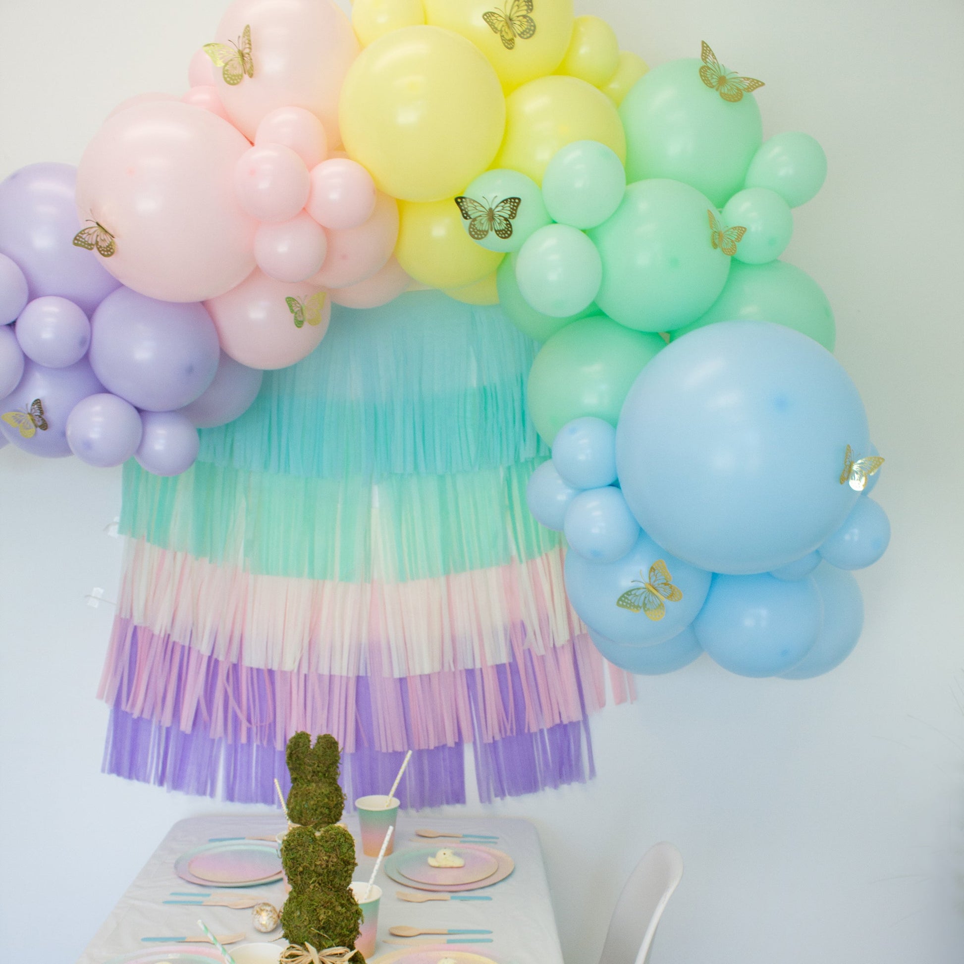 Pastel Rainbow Paper Tassel Tail - Tassel DIY Garland Kit - Ellie's Party Supply