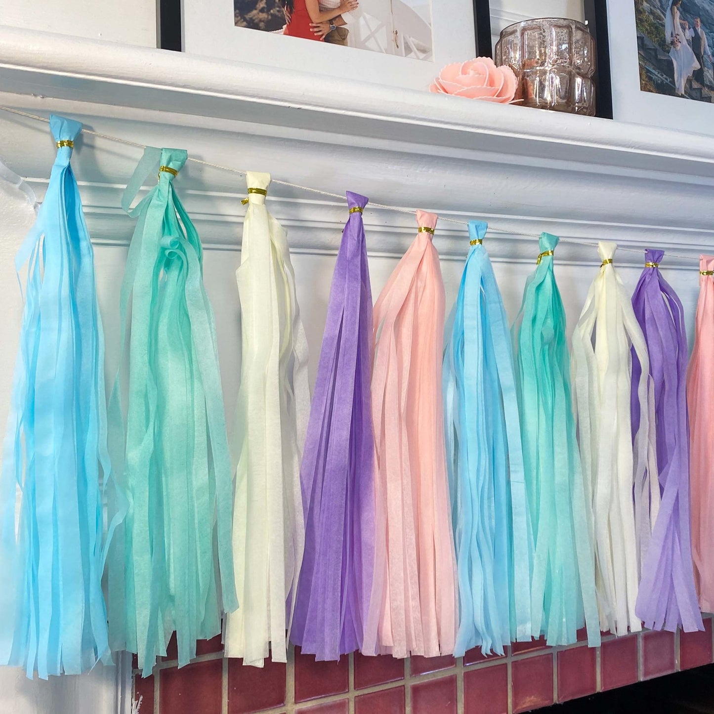 Pastel Rainbow Paper Tassel Tail - Tassel DIY Garland Kit - Ellie's Party Supply