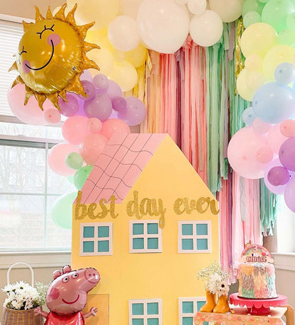 Peppa Pig Birthday Balloon Arch - Pastel Balloon Garland Kit - Ellie's Party Supply