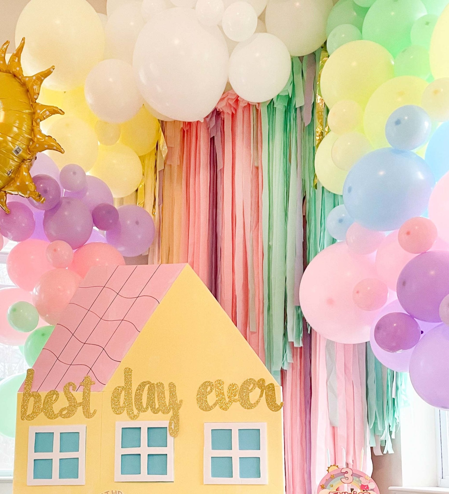 Peppa Pig Pastel Rainbow Balloon Garland Kit from Ellie's Party Supply