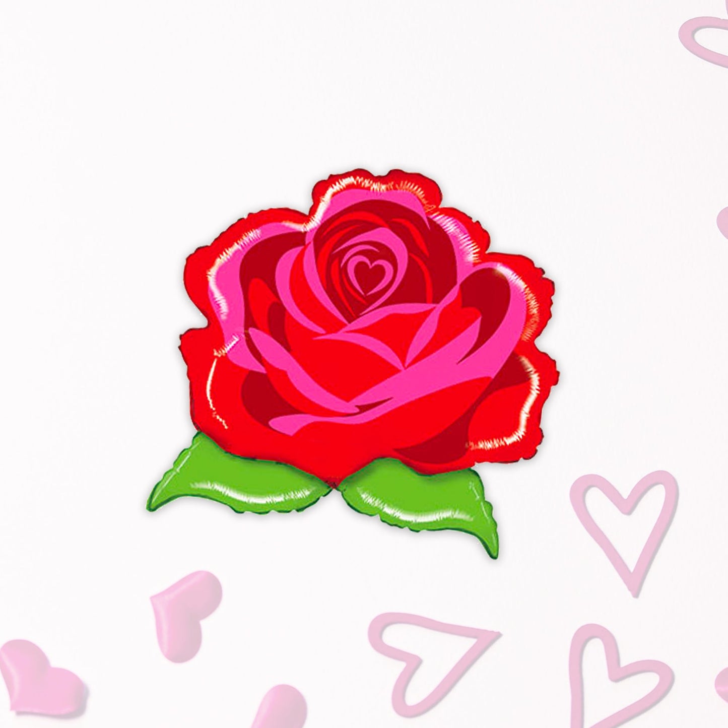 Pink and Red Rose Mylar Balloon (29 inches) - Ellie's Party Supply