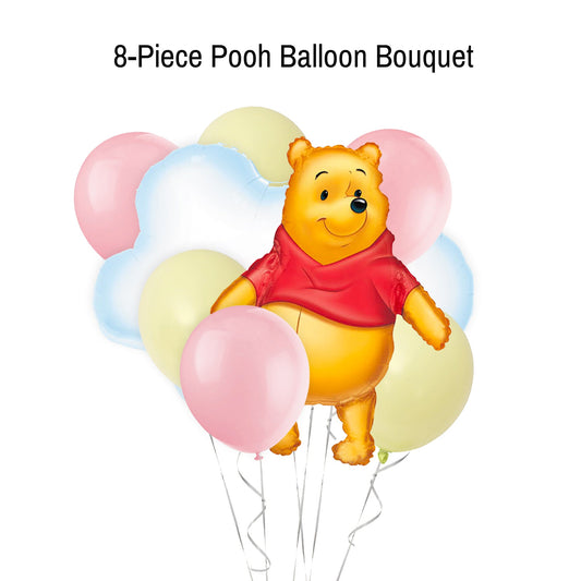 Pink and Yellow Classic Pooh Pastel Baby Shower Balloon Bouquet - Ellie's Party Supply