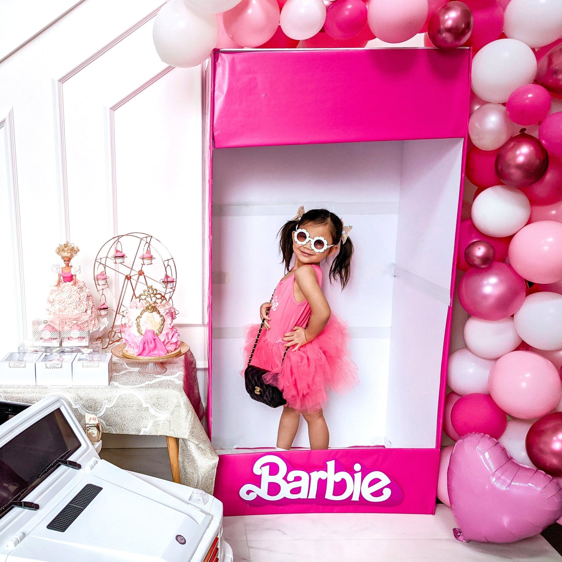 Barbie Box With Deluxe Double Stuffed Organic Balloon Garland