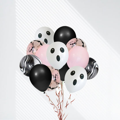 Pink Marble Halloween Balloon Bouquet - Ellie's Party Supply