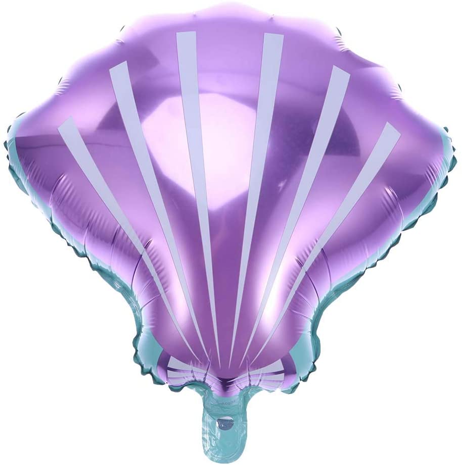 Pink & Purple Seashell Mylar Balloons - 2 Pack Shell Foil Balloons (19 inches) - Ellie's Party Supply