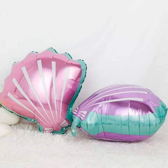 Shell Oil Balloons Pink & Purple Seashell Foil Balloons – 2 Pack | Ellie’s Party Supply ...