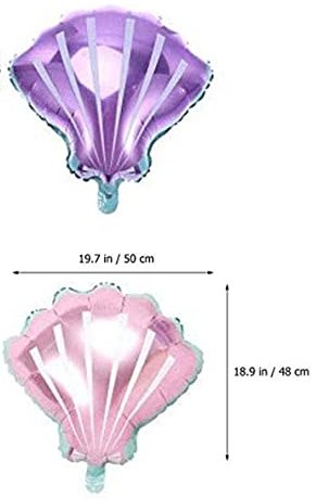 Pink & Purple Seashell Mylar Balloons - 2 Pack Shell Foil Balloons (19 inches) - Ellie's Party Supply