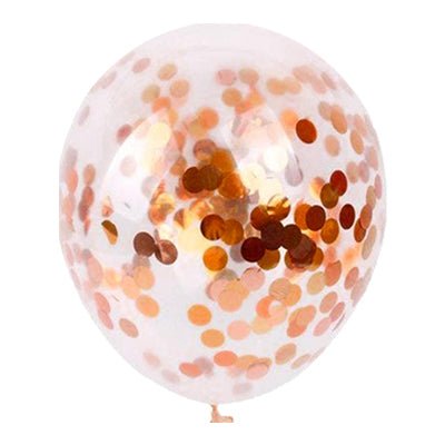 Premium Rose Gold Confetti Latex Balloon Packs (11” and 36”) - Ellie's Party Supply