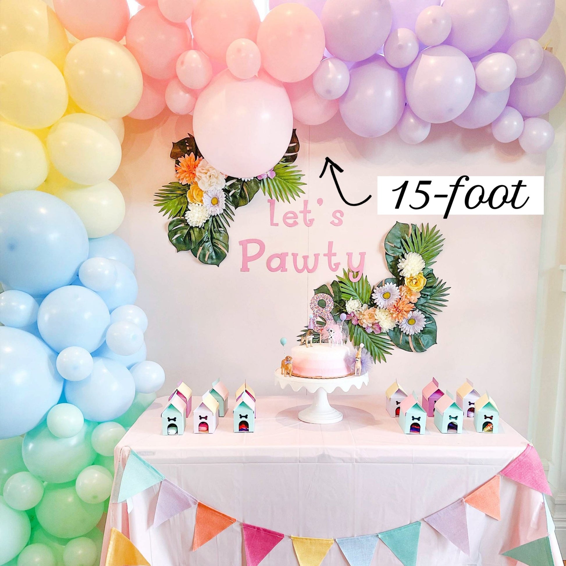 Peppa Pig Pastel Rainbow Balloon Garland Kit from Ellie's Party Supply