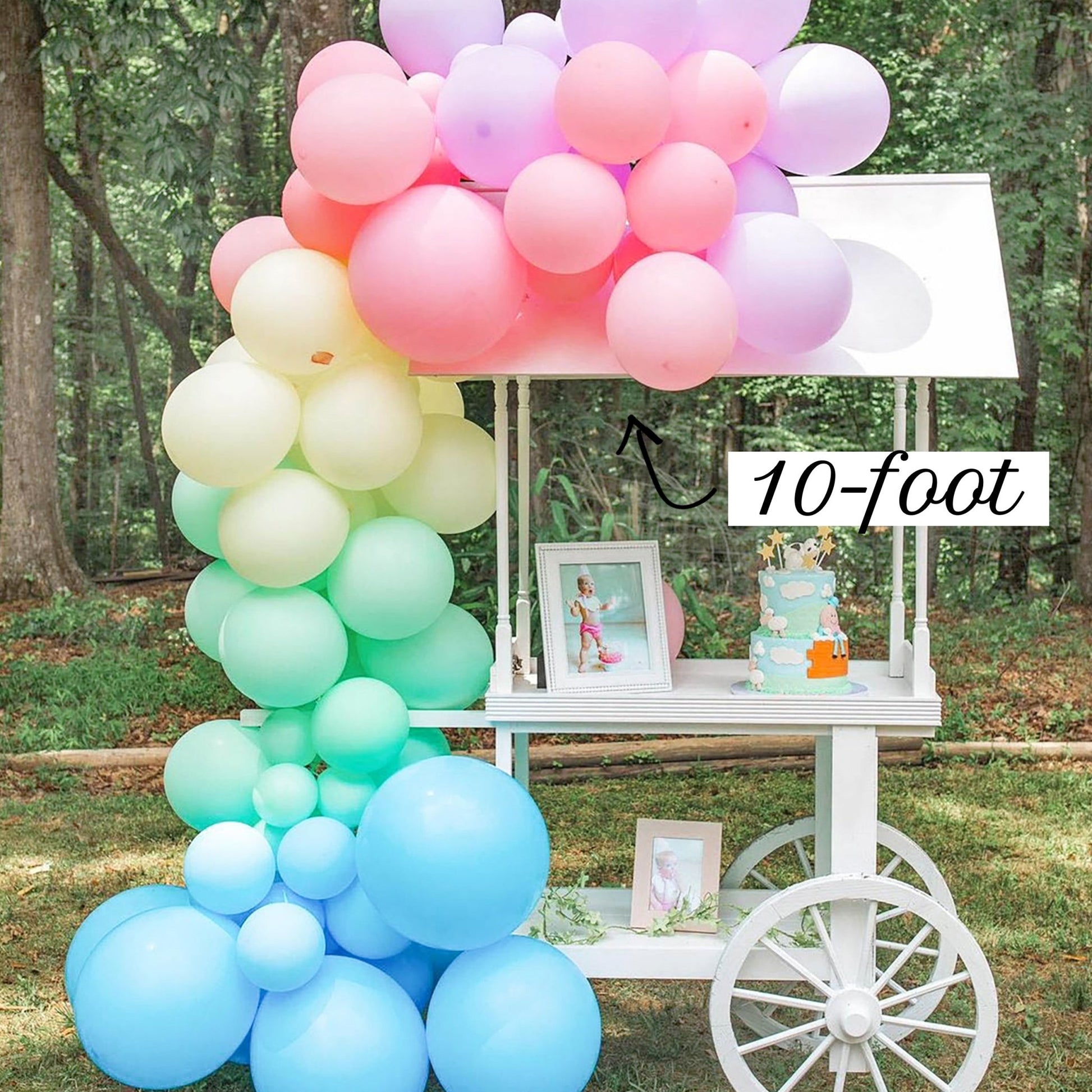 10-Foot DIY Pastel Balloon Garland and Arch Kit — Shimmer & Confetti