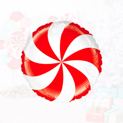 Red and White Peppermint Christmas Balloon (21-Inches) - Ellie's Party Supply