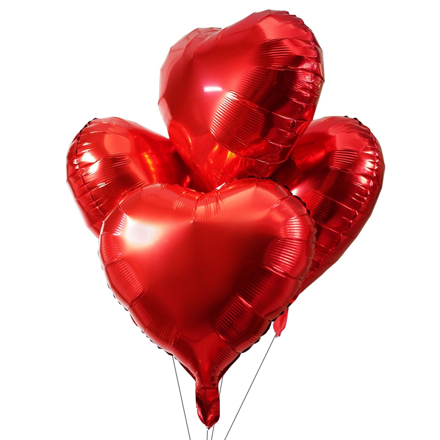 5pcs 18-inch Red Heart Shaped Aluminum Foil Balloons (with 1pc Red