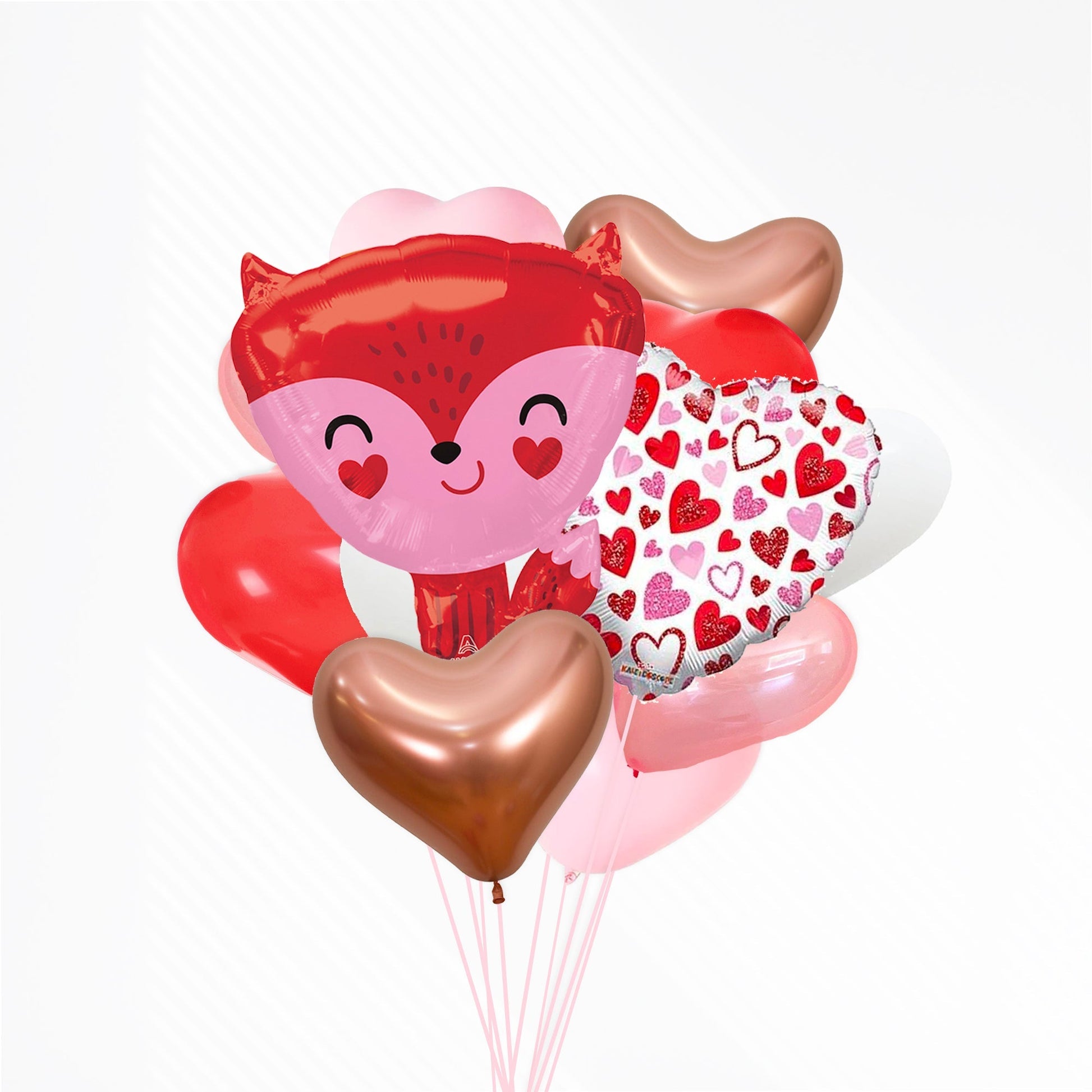 Red & Pink Cute Fox Mylar Balloon (18 inches) - Ellie's Party Supply
