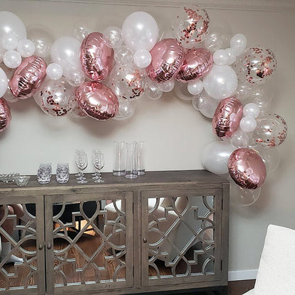 Rose Gold Balloon Arch - Confetti Balloon Garland Kit - Ellie's Party Supply