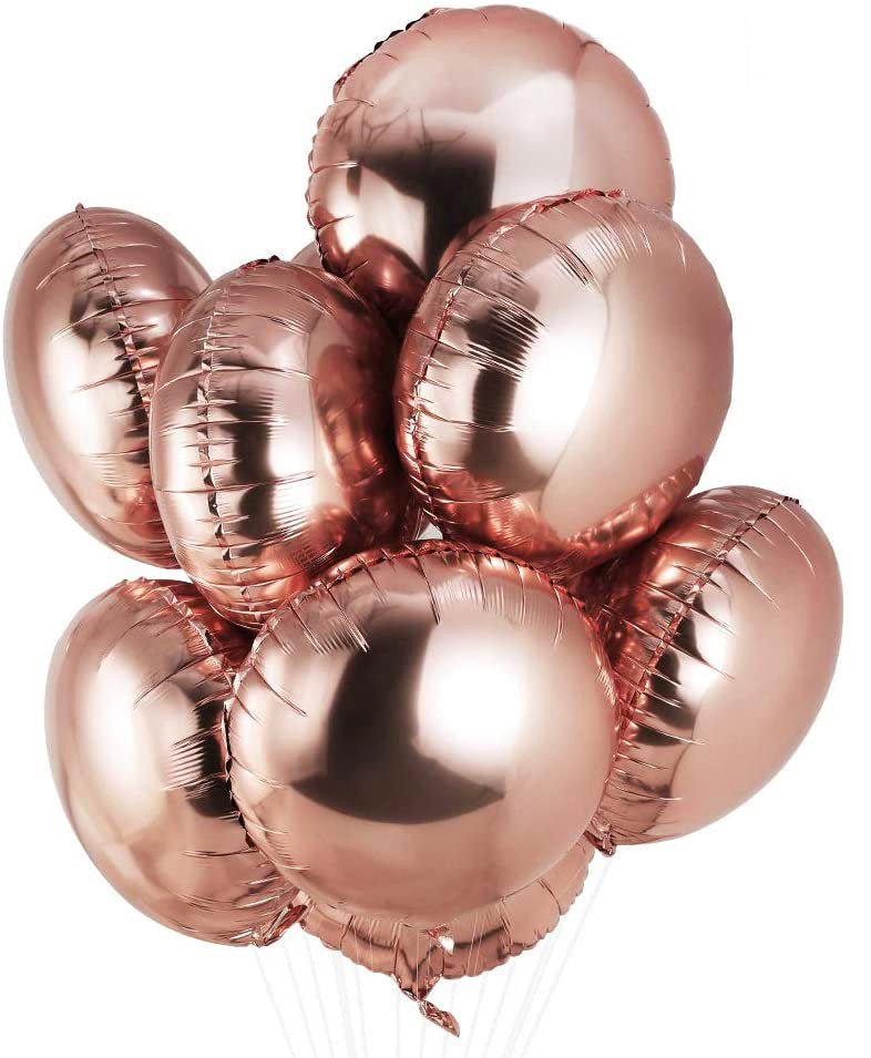 Rose Gold Chrome Confetti Balloon Bouquet - Rose Gold Party Balloons, Baby  Shower Balloons, Wedding Balloons, Rose gold Bridal Balloon