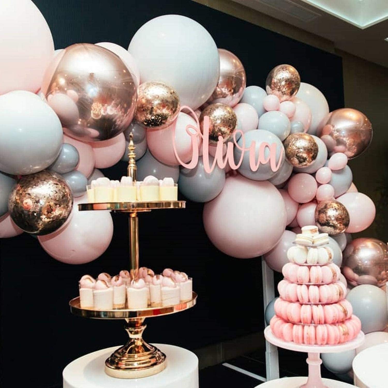 Rose Gold Balloon Arch - Pink & Gray Balloon Garland Kit - Ellie's Party Supply
