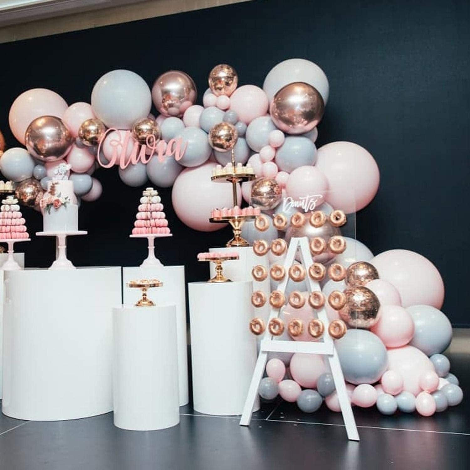 Rose Gold Balloon Arch - Pink & Gray Balloon Garland Kit - Ellie's Party Supply