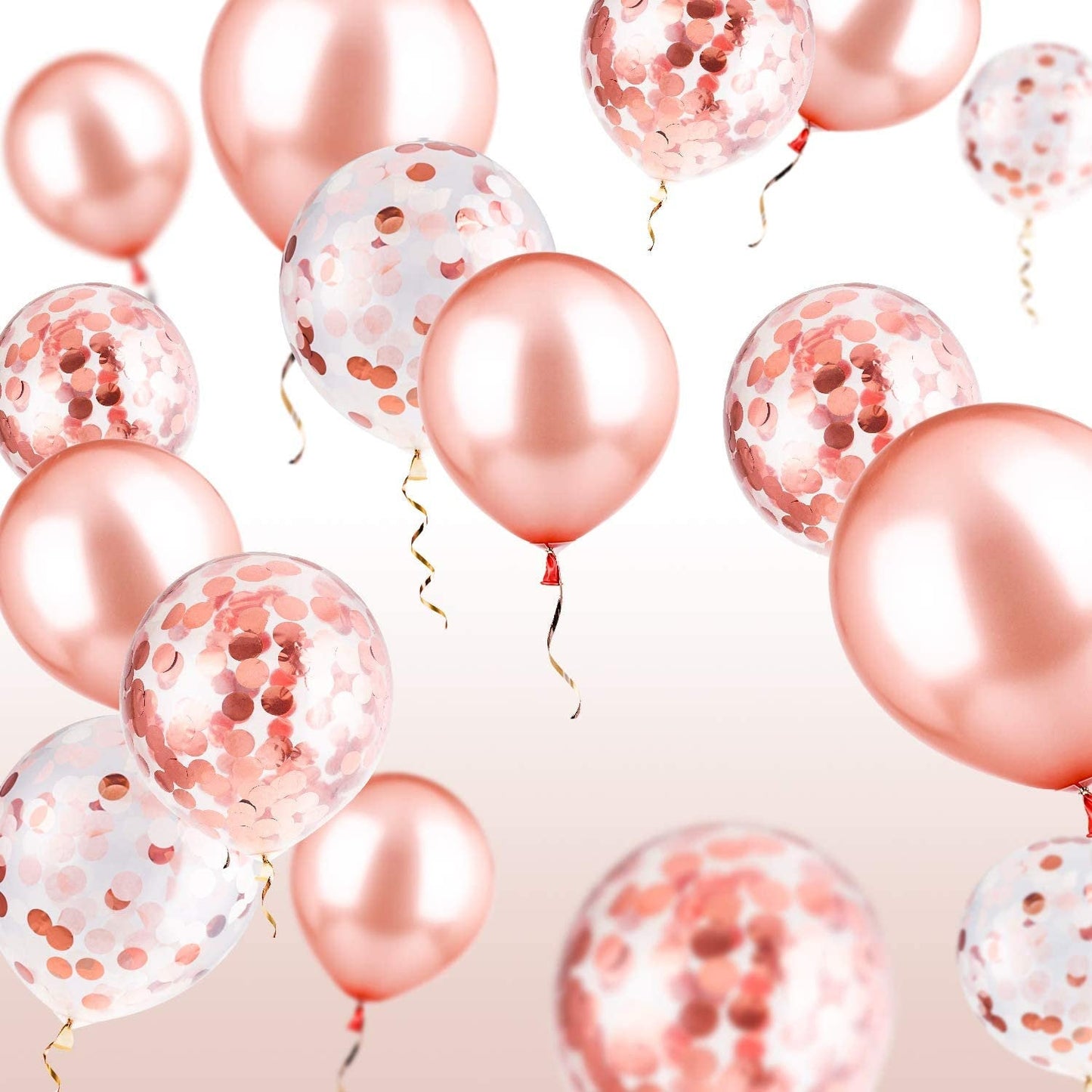 Rose Gold Confetti Balloon Bouquet - Ellie's Party Supply