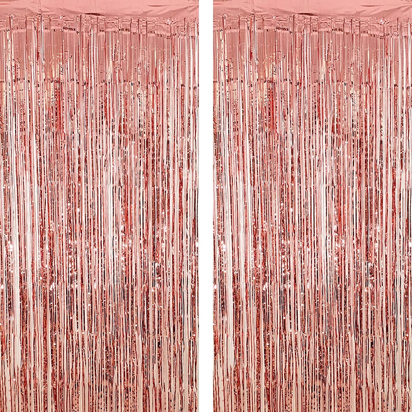 Rose Gold Fringe Tinsel Curtain Backdrop - Ellie's Party Supply