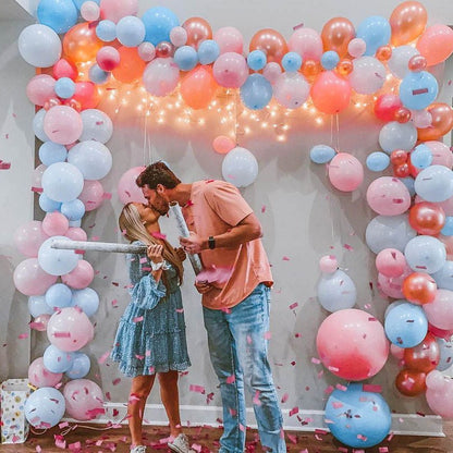 Rose Gold Gender Reveal Balloon Arch - Balloon Garland Kit - Ellie's Party Supply