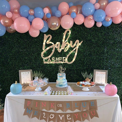 Rose Gold Gender Reveal Balloon Arch - Balloon Garland Kit - Ellie's Party Supply