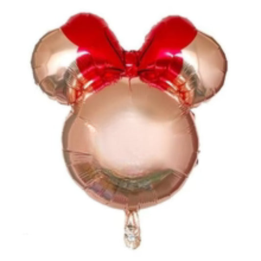 Rose Gold Minnie Mouse Head Mylar Foil Balloon (24 Inches) - Ellie's Party Supply