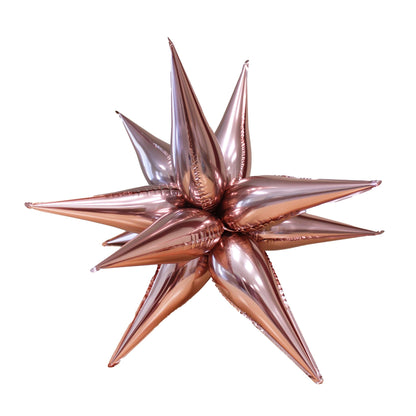 Rose Gold Starburst Cluster Balloon (26 Inches) - Ellie's Party Supply