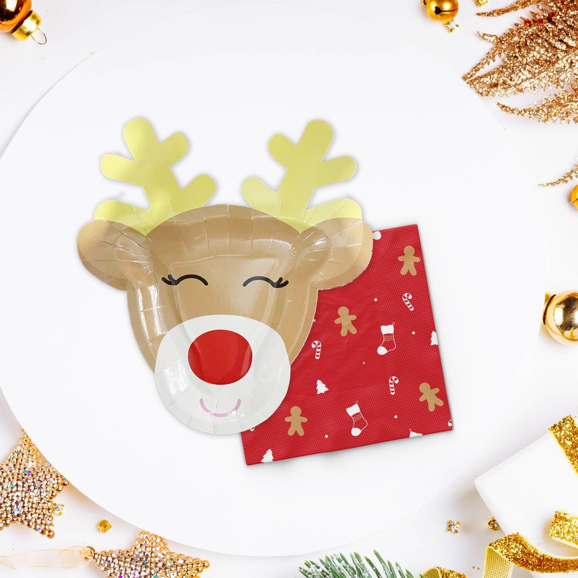 Rudolph the Reindeer Christmas Paper Plates (Set of 8) - Ellie's Party Supply