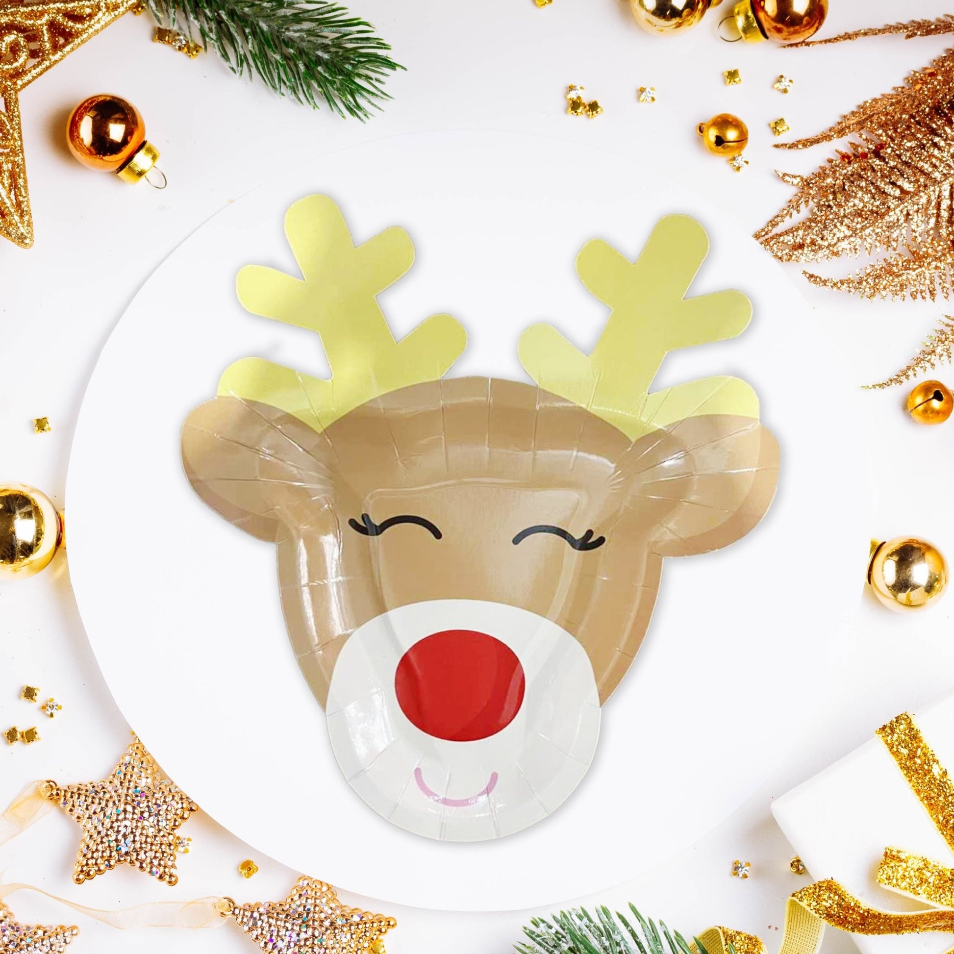 Rudolph the Reindeer Christmas Paper Plates (Set of 8) - Ellie's Party Supply