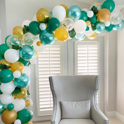 Safari Balloon Arch - Green & Gold Balloon Garland Kit - Ellie's Party Supply