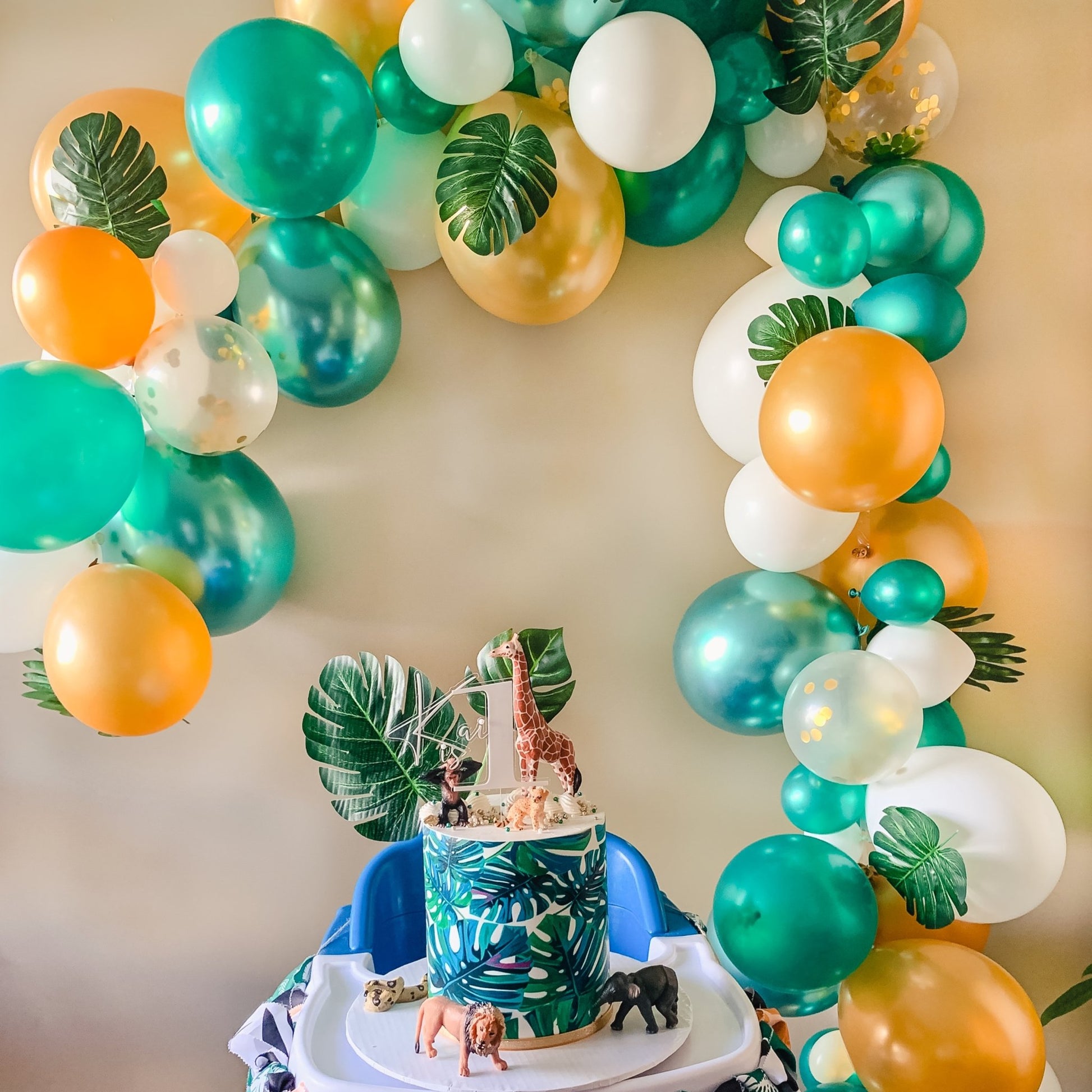 Safari Balloon Arch - Green & Gold Balloon Garland Kit - Ellie's Party Supply