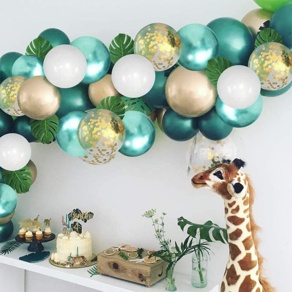 Safari Balloon Arch - Green & Gold Balloon Garland Kit - Ellie's Party Supply