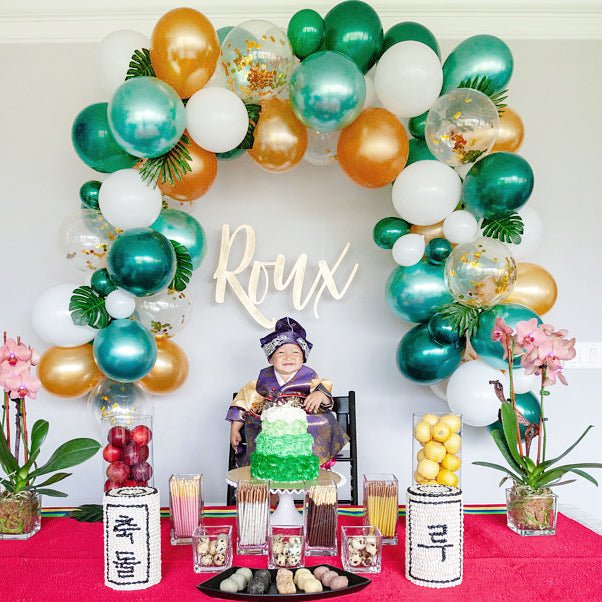 Safari Balloon Arch - Green & Gold Balloon Garland Kit - Ellie's Party Supply