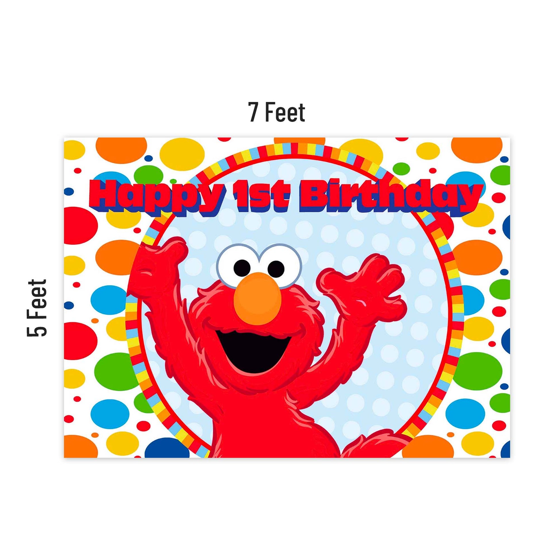Sesame Street Elmo 1st Birthday Backdrop (5x7 ft) - Ellie's Party Supply