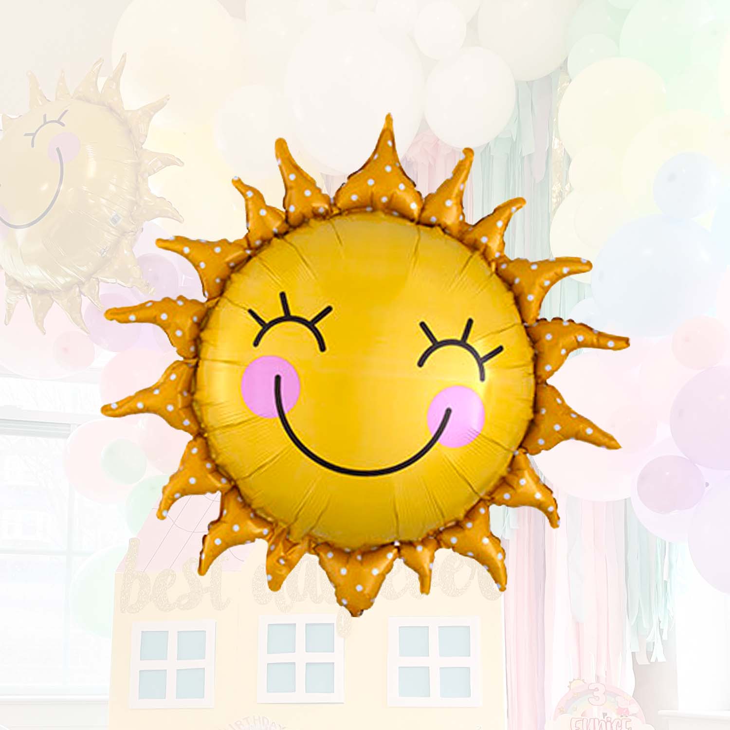Smiling Sun Mylar Foil Balloon (29 Inches) - Ellie's Party Supply