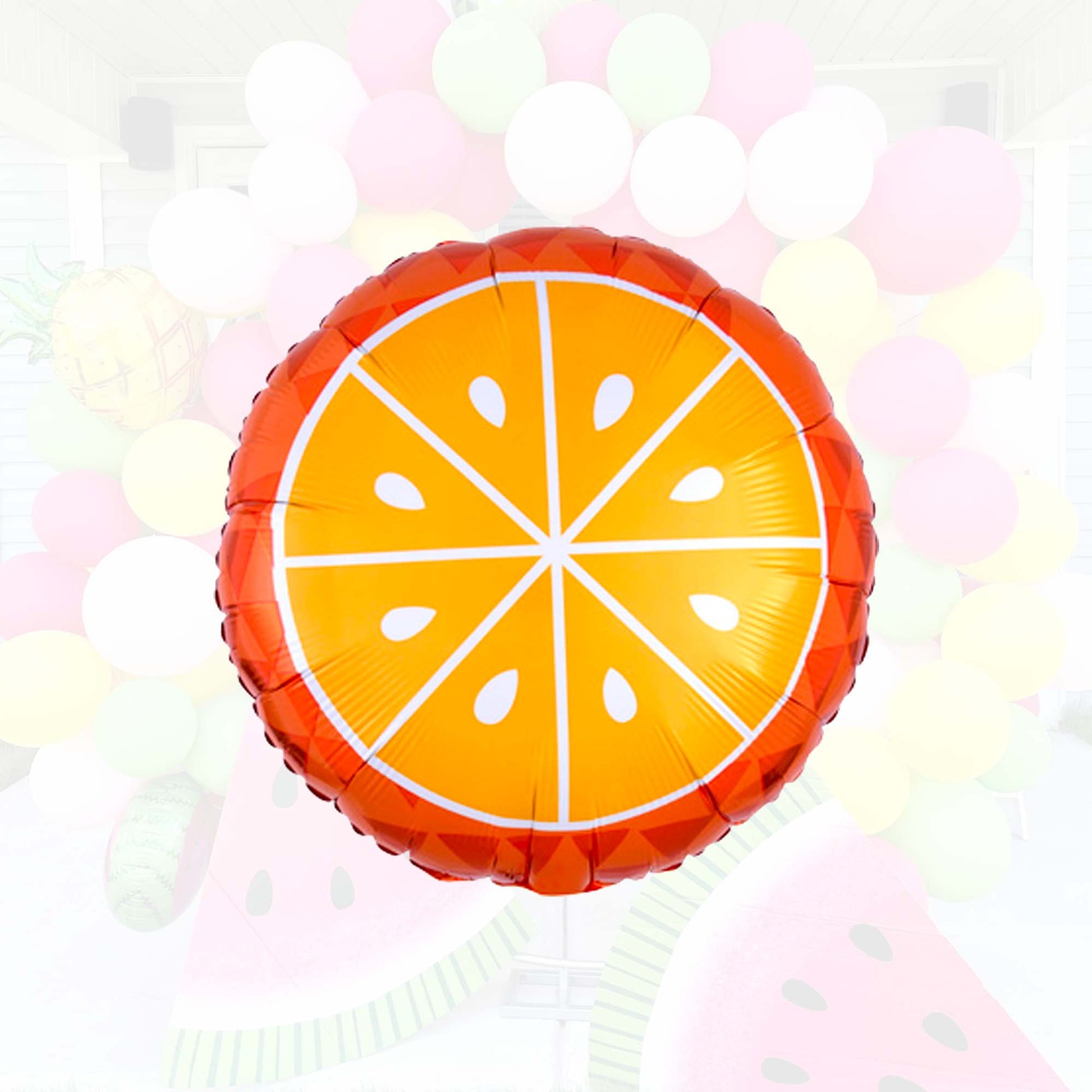Tropical Orange Slice Mylar Foil Balloon (18 Inches) - Ellie's Party Supply