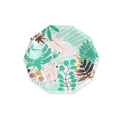Tropical Palm Leaves Paper Plates (Set of 8) - Ellie's Party Supply
