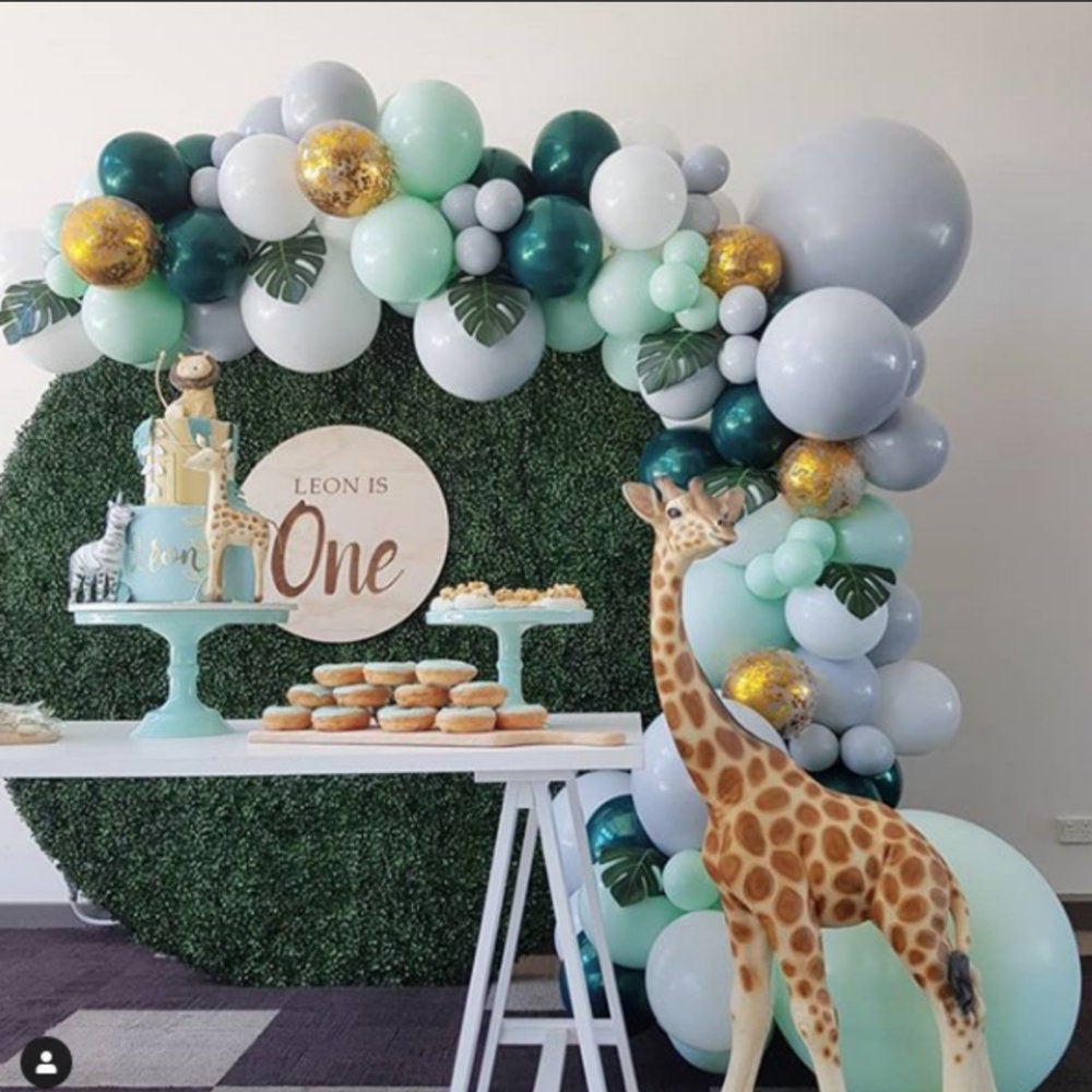 YANSION Wild One Birthday Decoration, Safari Baby First Bday Decor Kit,  Jungle 1st Bday Party Balloon Set