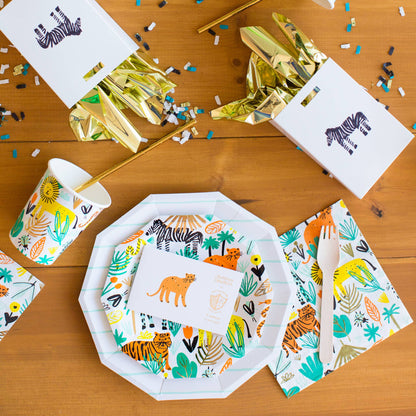 Wild One Safari Animal Paper Plates (Set of 8) - Ellie's Party Supply