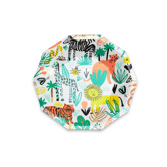 Wild One Safari Animal Paper Plates (Set of 8) - Ellie's Party Supply
